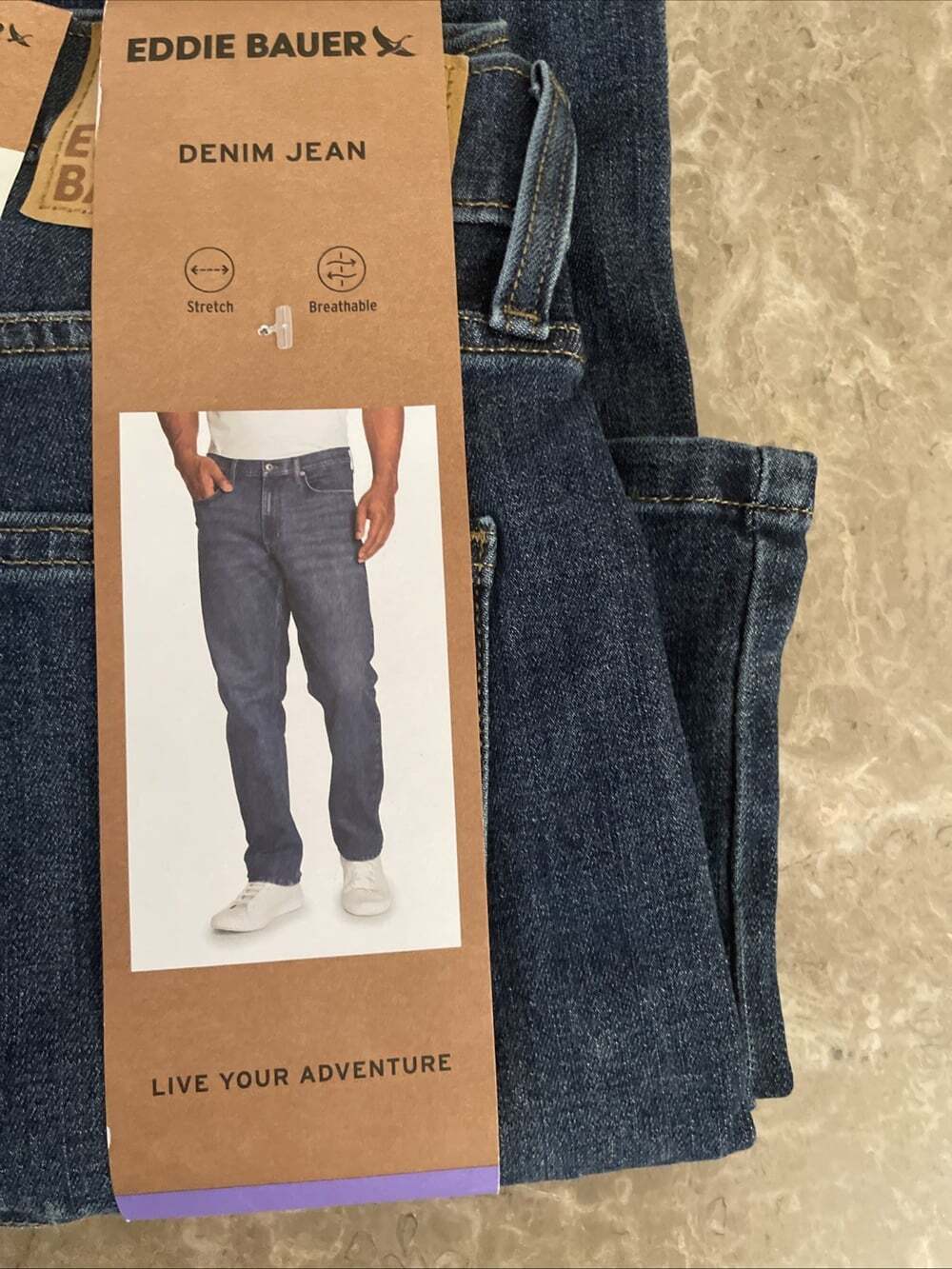 Eddie Bauer Men's Classic Straight Dark Blue Jeans 30X29  NWT